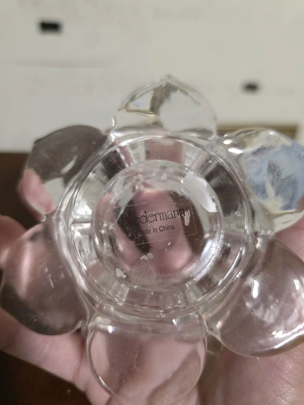 Clear Glass Lotus Tealight Holders - Set of 2